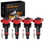 Set of 4 Ignition Coils and Spark Plugs for Hyundai Accent Veloster Kia Soul (2012–2019)
