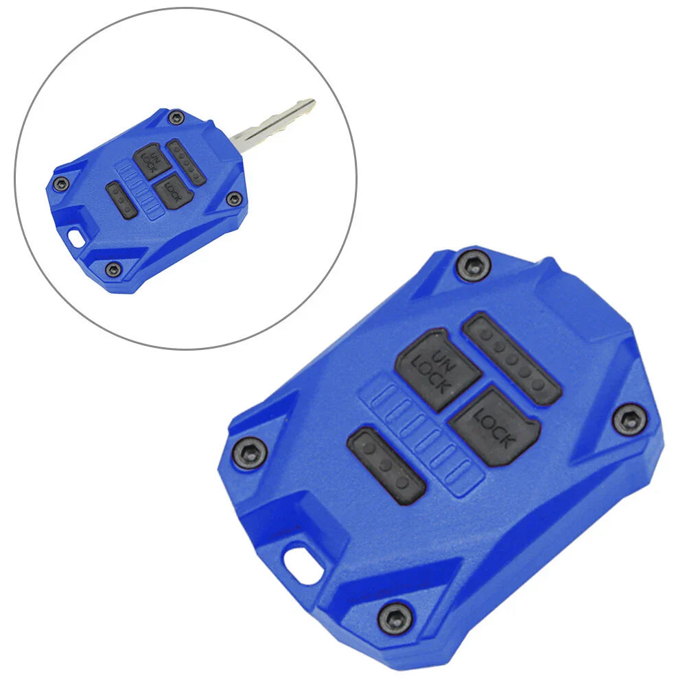 Blue ABS Car Key Fob Shell Case Cover for Jeep Wrangler (2007-2017)