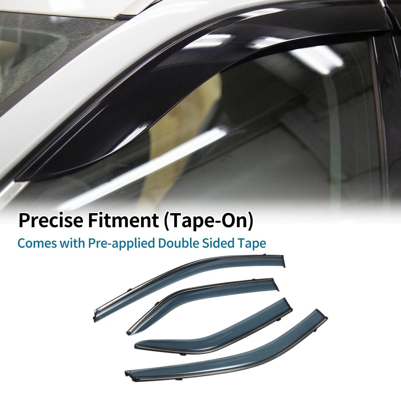 Set of 4 Window Deflectors for Toyota Camry (2012–2017) - Black Vent Visors