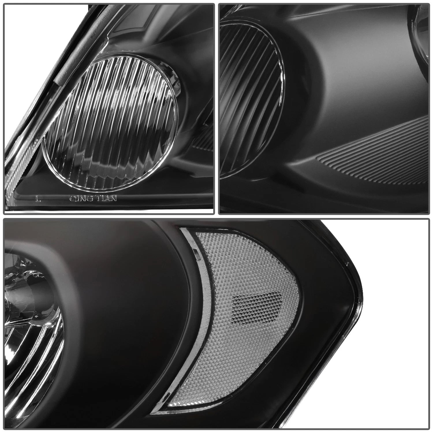 Black/Clear Signal Bumper Headlight Lamps for Chevy Impala (2006–2016)