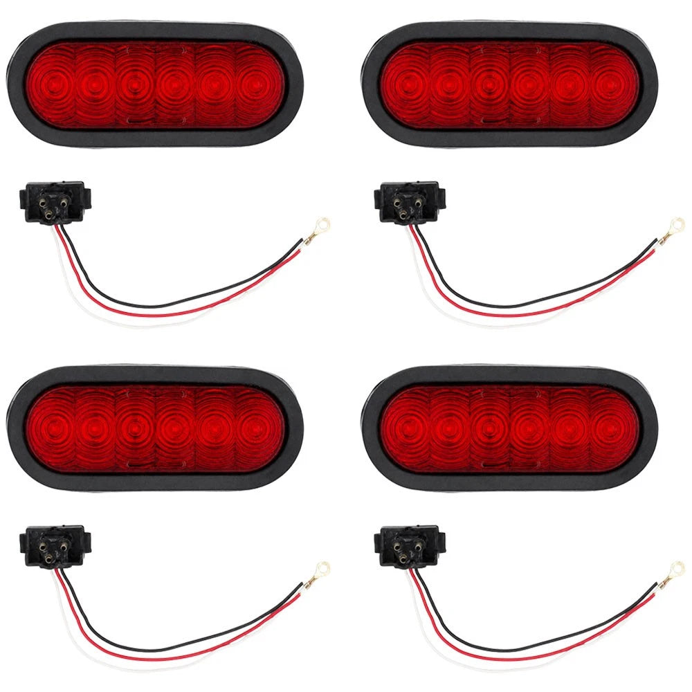 4X 6" Red Oval LED Light Kit for Universal Products (Replaces T66-RR0T-1)