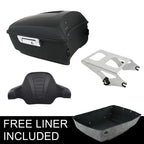 Matte Black King Trunk Backrest Mount Rack for Harley Touring (2014–2026)