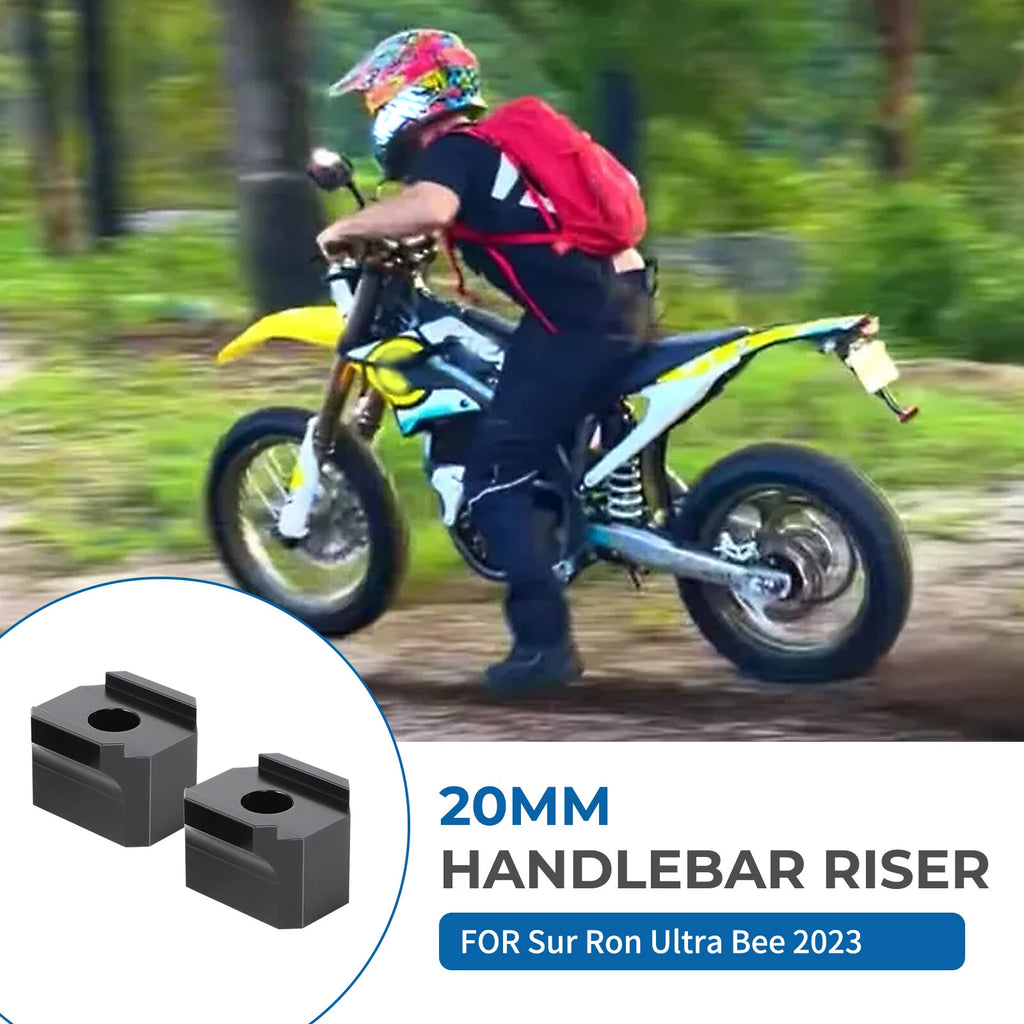 20mm Bar Risers for Surron Ultra Bee (2023) - Aluminum Handlebar Riser Kit