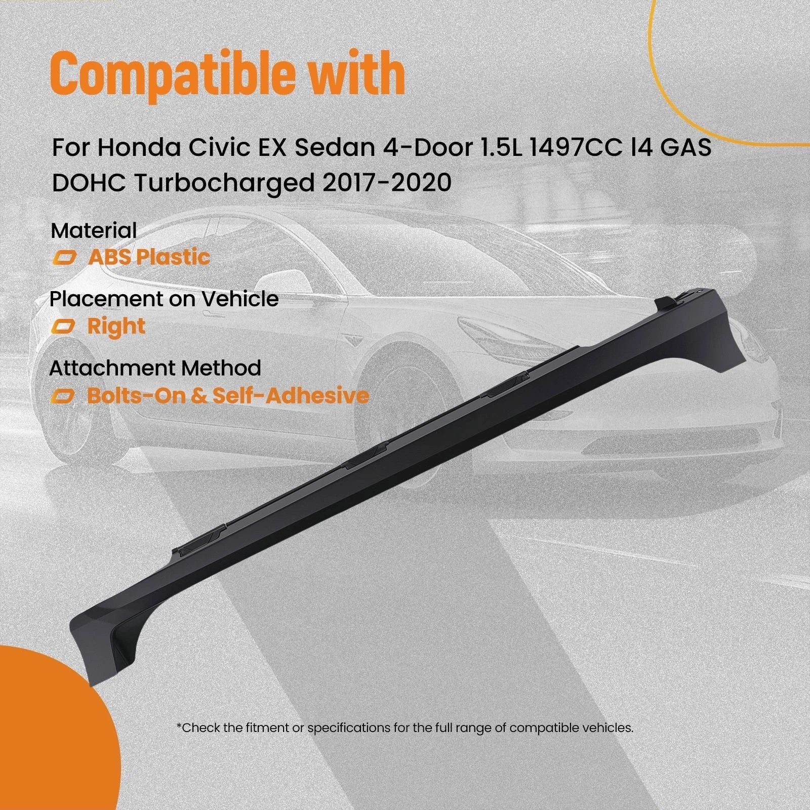 Lower Body Protection for Honda Civic EX LX Sport (2017–2020) 71800-TBA-A01 Right