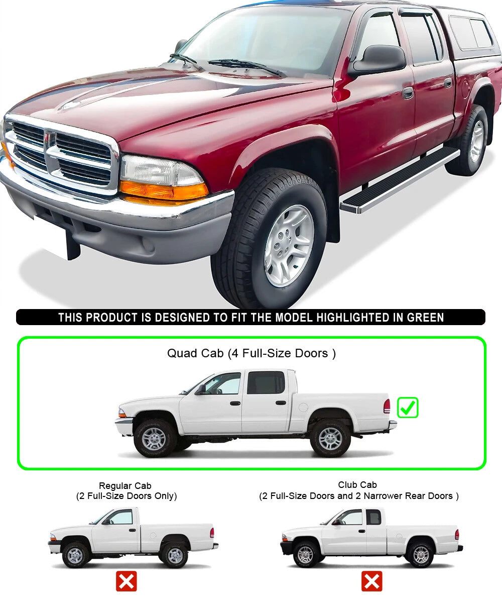 Running Boards for Dodge Dakota Quad Cab (2000-2004) 6 Inches