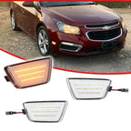 2Pcs Clear Amber LED Front Side Marker Lights for Chevy Cruze (2011–2015)