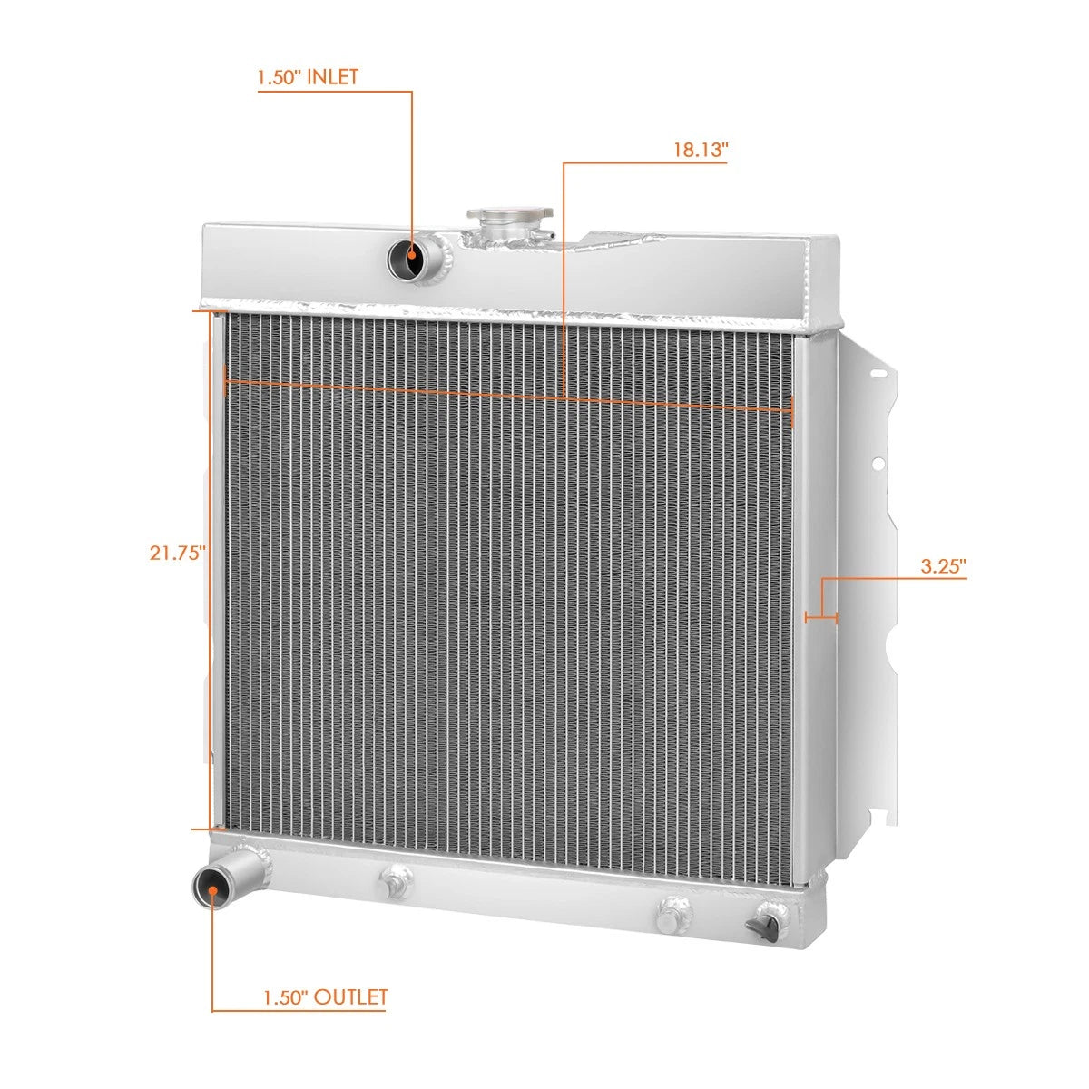 2X Aluminum Core 2-Row Cooling Radiator for Charger/Coronet/Satellite (1965–1969)