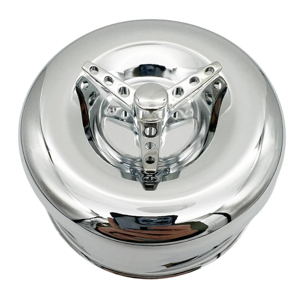 Air Cleaner Intake Chrome 2 Barrel Louvered Set for Universal (1950–1970)