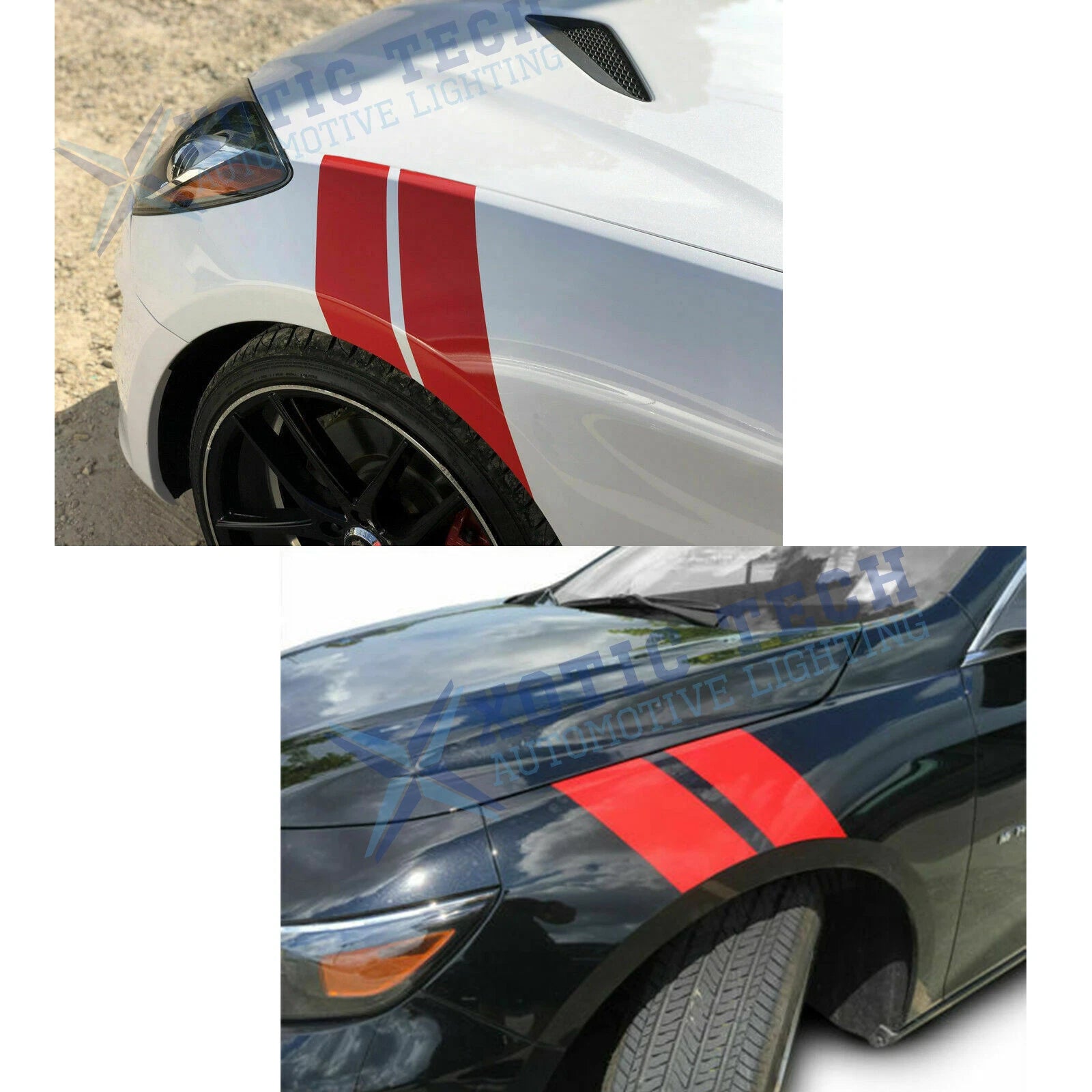 Vinyl Hash Stripe Auto Fender Double Stripe Stickers for Audi A4 (2009-2016)