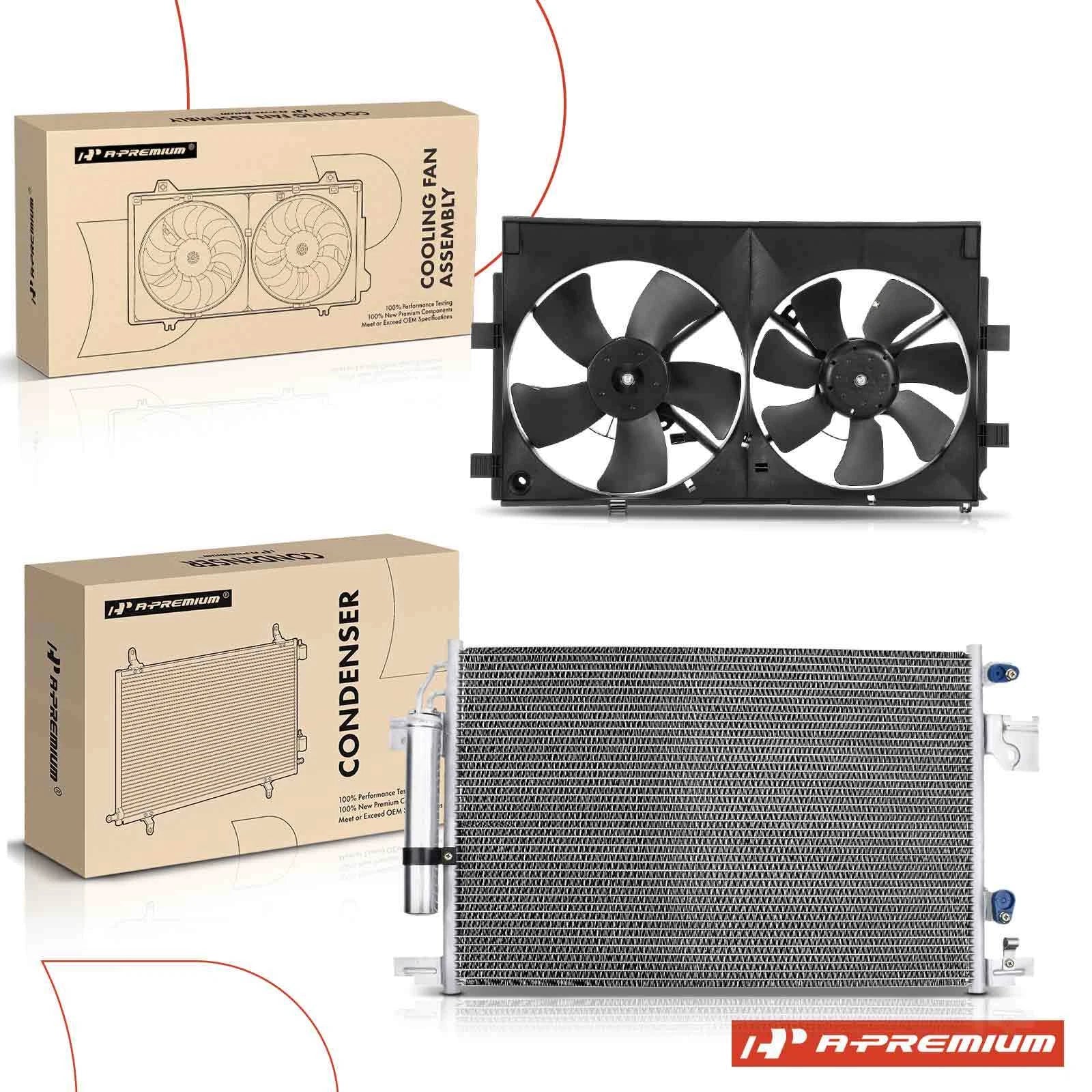 AC condenser and cooling fan assembly kit for Mitsubishi Outlander (2008–2013)