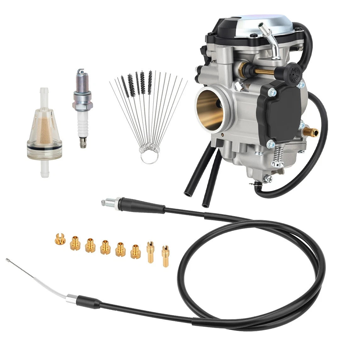 Carburetor & Throttle Cable for Yamaha Wolverine 350 YFM350FX 4X4 (1996–2001)
