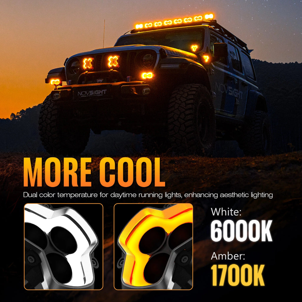 2X 3" LED Pod Off-Road Lights for Jeep Pickup ATV (2010–2023)