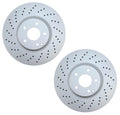 Set of 2 X-Drilled Front Brake Disc Rotors for MB W211 (2003–2009)