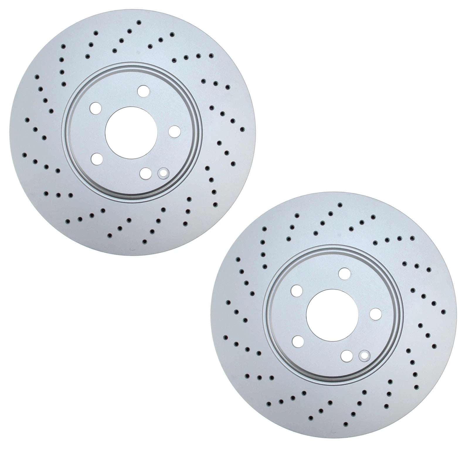 Set of 2 X-Drilled Front Brake Disc Rotors for MB W211 (2003–2009)