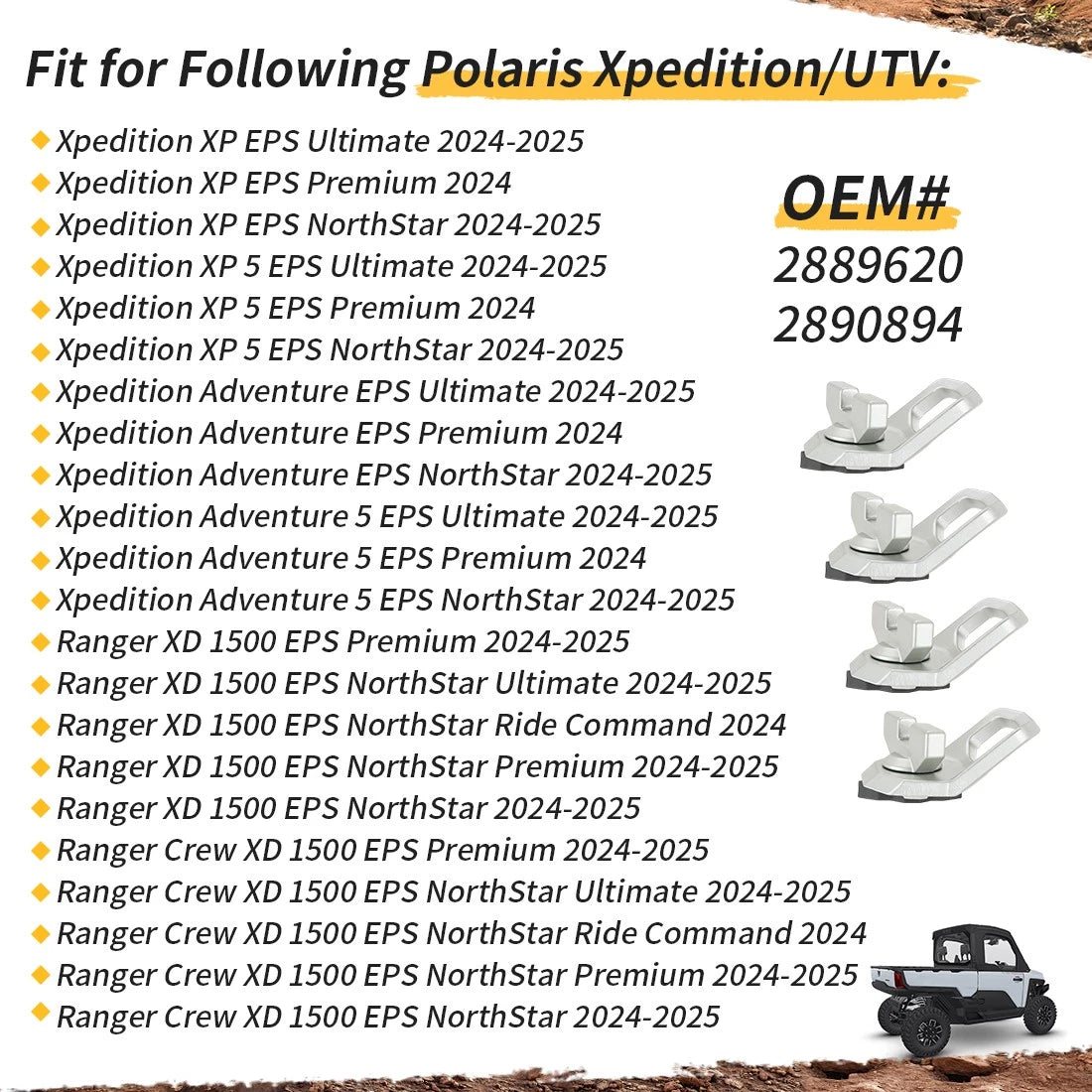 Lock & Ride MAX D-Rings for Polaris Xpedition ADV/ADV 5/XP/XP 5 (2024–2025)