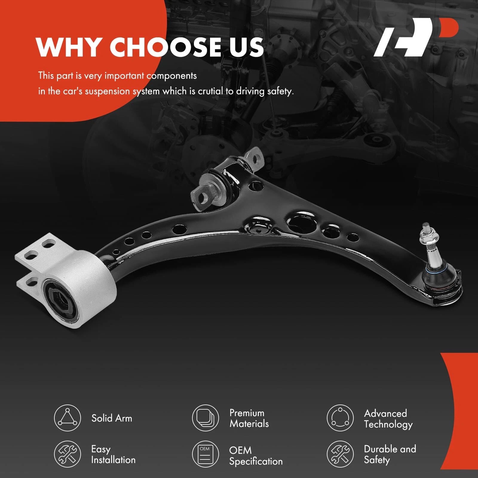 Front Right Lower Control Arm with Ball Joint for Chevy Cruze (2011-2019)