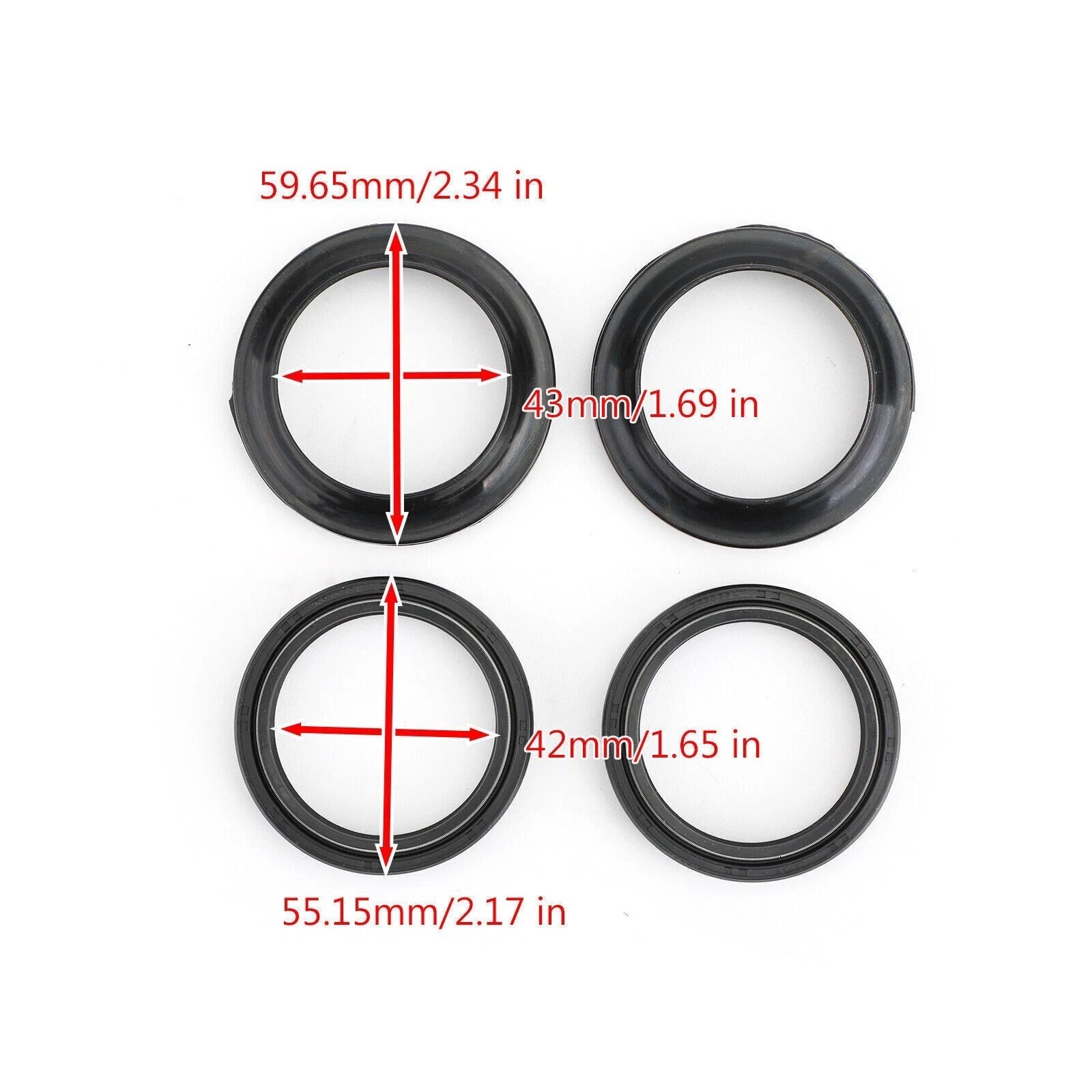 Fork Oil Dust Seal Kit 43mm for 56-137 41-7133 22-56137