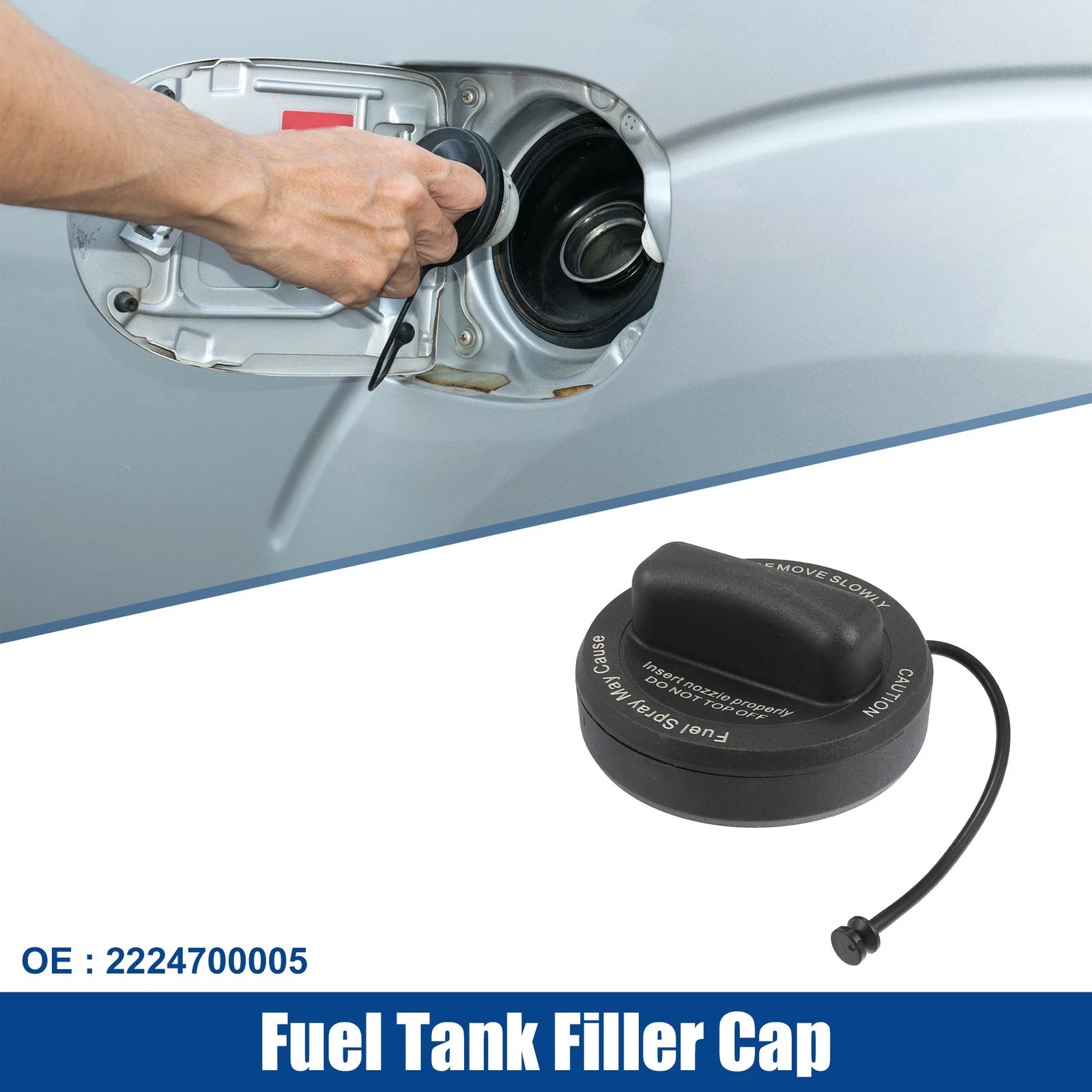 Gas Fuel Tank Cap for Mercedes-Benz A180 (2013–2018) 2224700005 Black