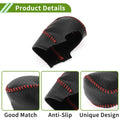 Car Pebbled Gear Shift Knob Cover for Honda Civic  - Black Red Faux Leather
