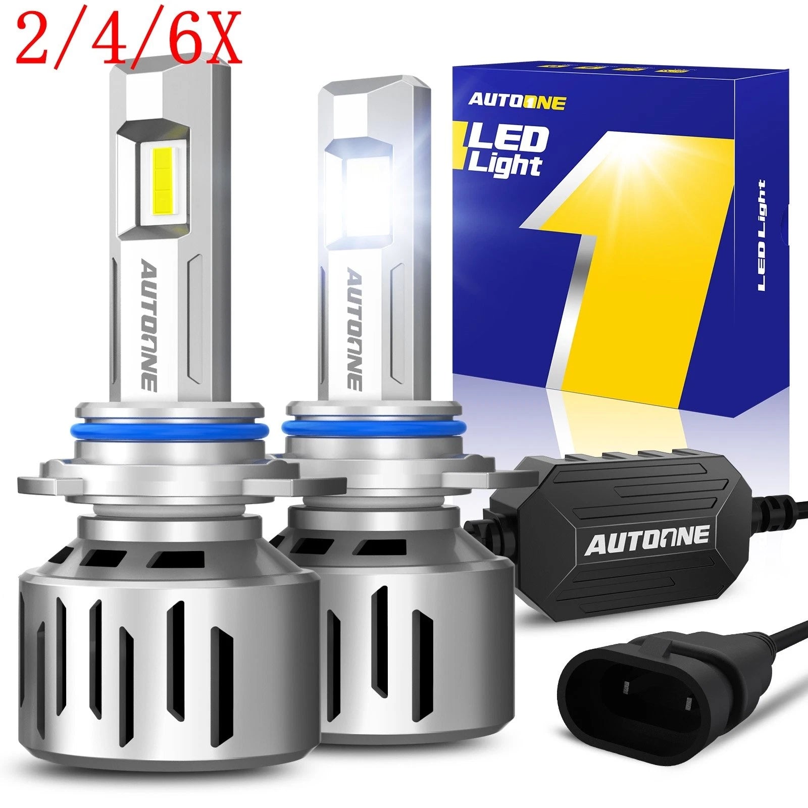 2X AUXITO 9012 LED Headlight Bulb Conversion Kit for Low Beam (6500K)