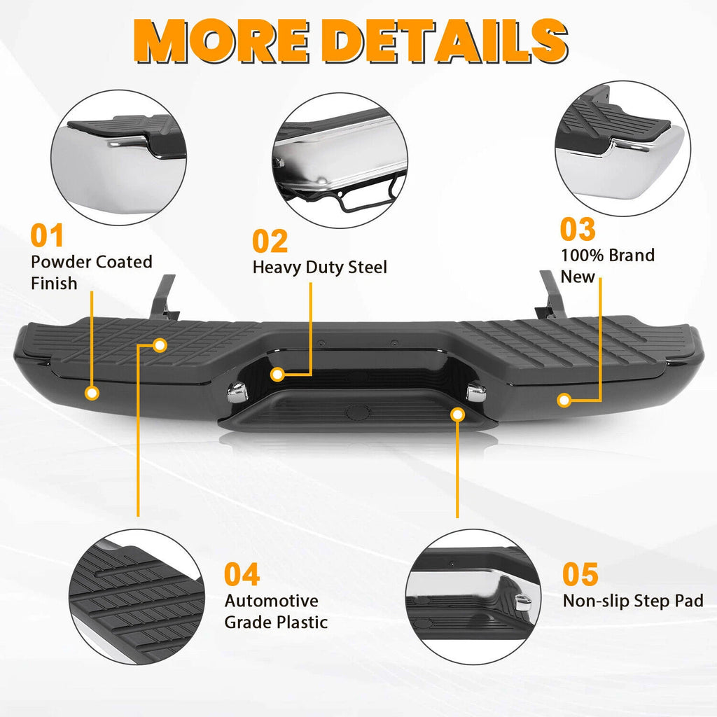 Complete Rear Step Bumper Assembly Steel for Nissan Frontier (1998–2004)