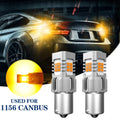 2X 1156 BA15S Amber Yellow LED Turn Signal Light Bulbs for