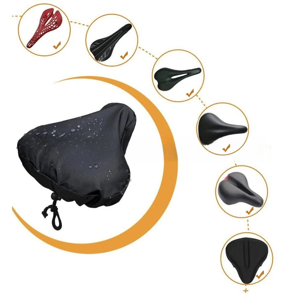 Waterproof Bike Saddle Cover with Elastic for All Bikes (Universal Fit)
