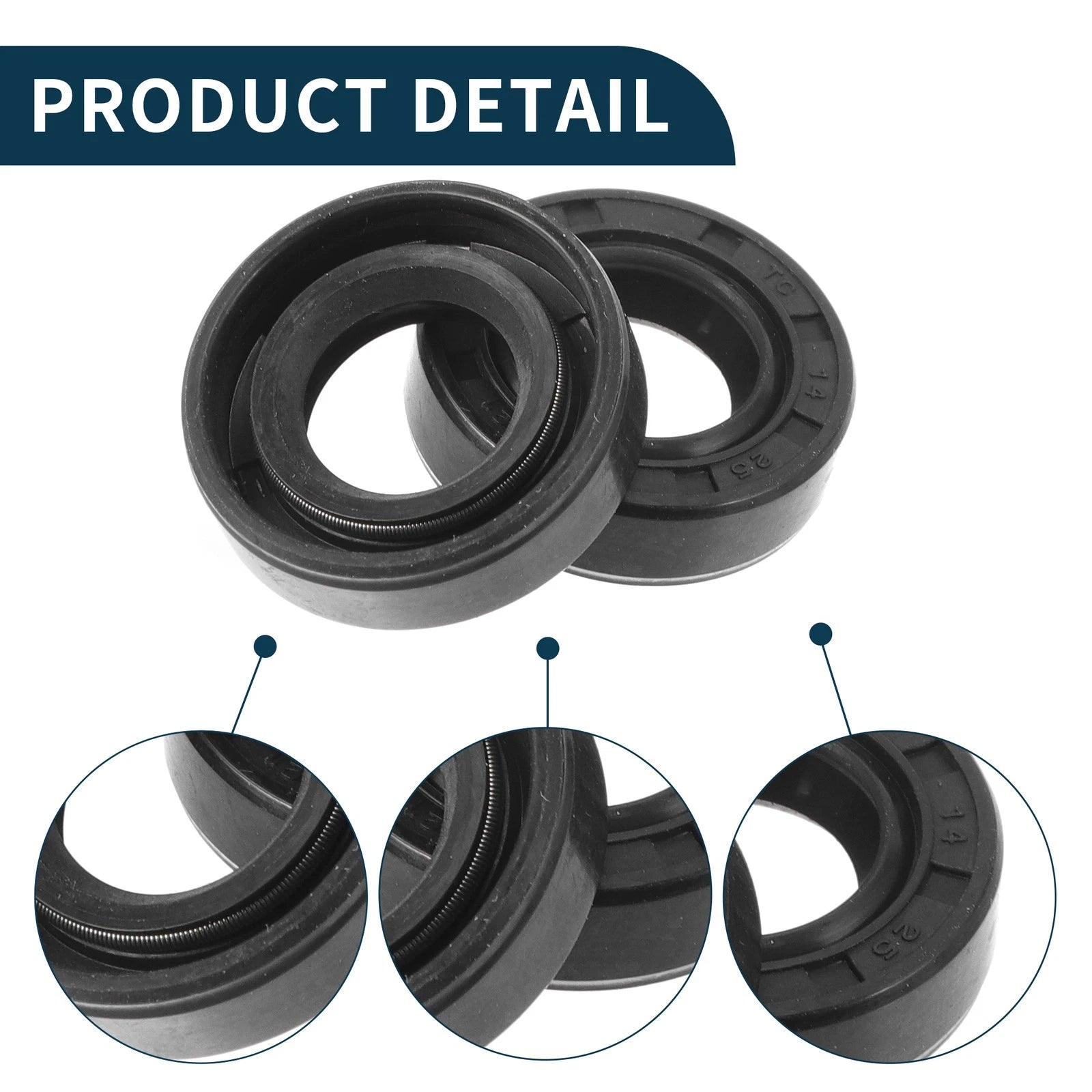 Set of 5 Oil Seal Rotary Shaft Seal NBR Rubber 14x25x7mm