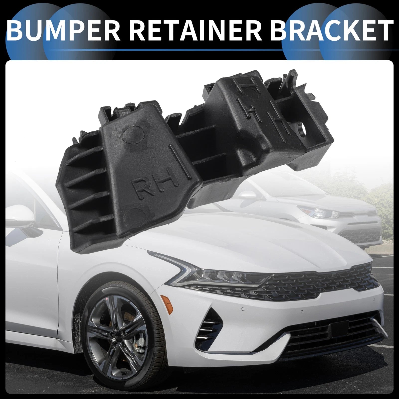 1pc Right Front Bumper Retainer Bracket for Kia K5 (2020–2022) Black ABS