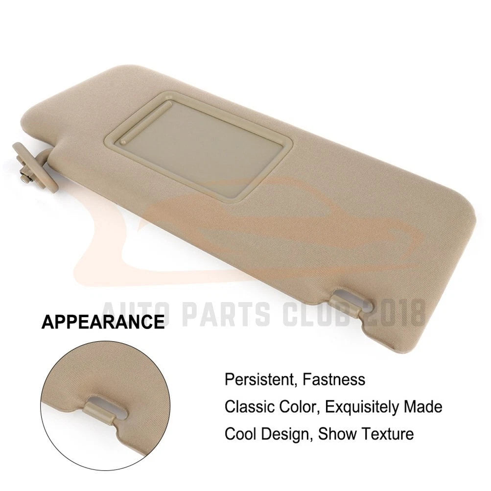 Sun Visor for Toyota Tacoma (2005-2014) Tan with Mirror & Extension