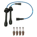 Set of 4 NGK Wire Set & Denso Double Iridium Spark Plugs for Protege 2001–2003