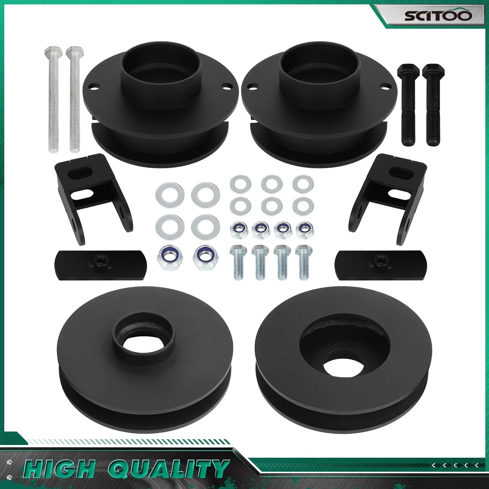 2" Front 1.5" Rear Leveling Kit + Shock Extender for Ram 2500 4WD (2014–2022)