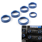 6x Air Conditioner Switch CD Button Ring Knob Trim for Ford F150 XLT (2015–2020) Blue
