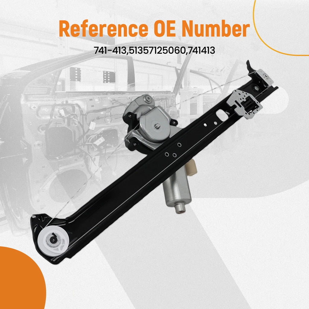 Power Window Regulator Rear Right for BMW E53 X5 (2000–2006) w/Motor 741413