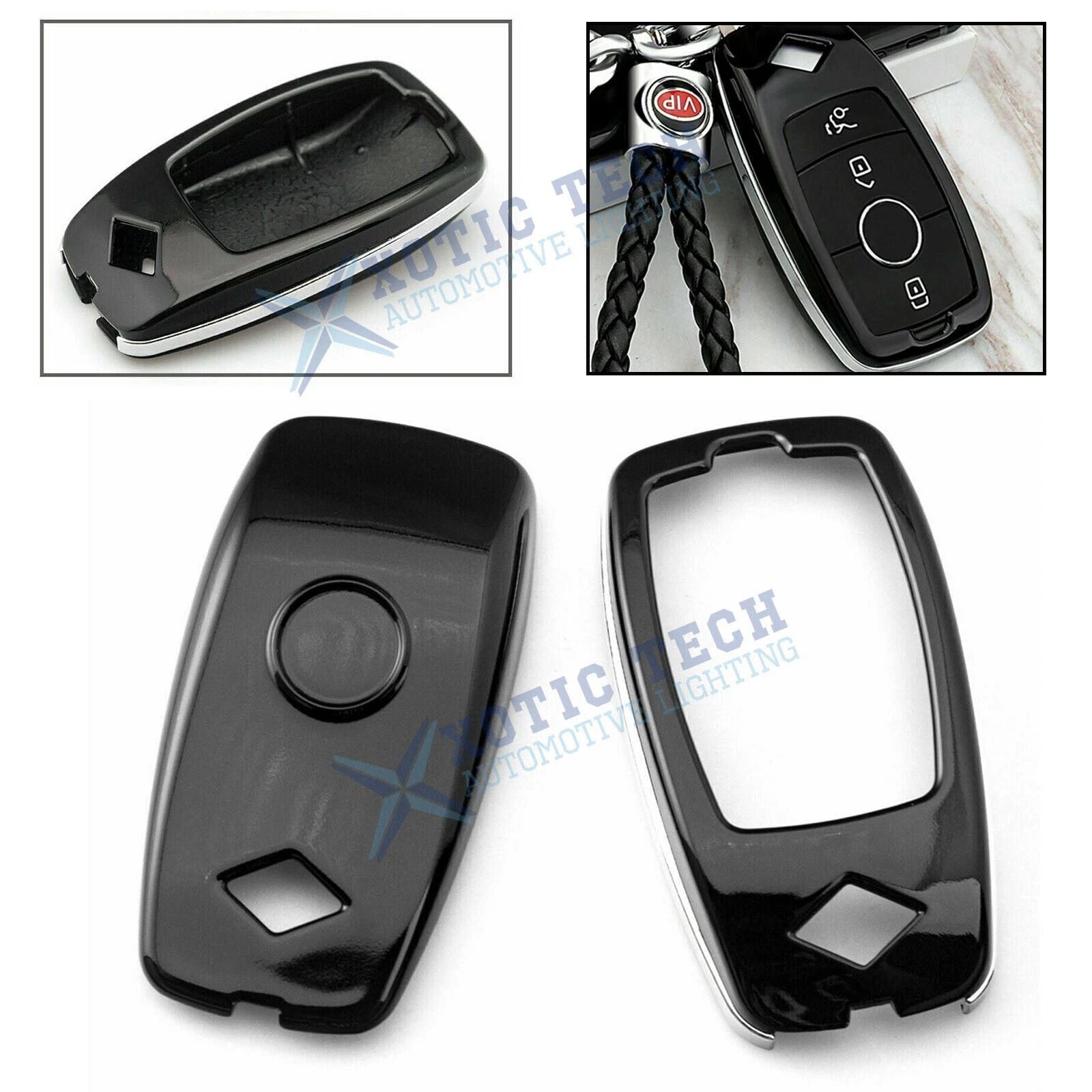 Black ABS Remote Key Fob Protector for Mercedes-Benz E S GLC GLA (2000-2024)
