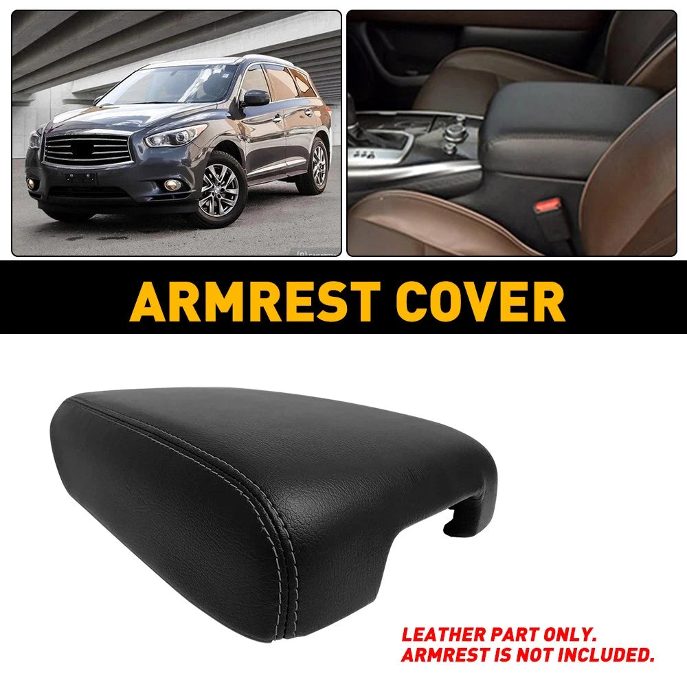 Center Console Lid Armrest Leather Cover for Nissan Pathfinder (2013–2020)