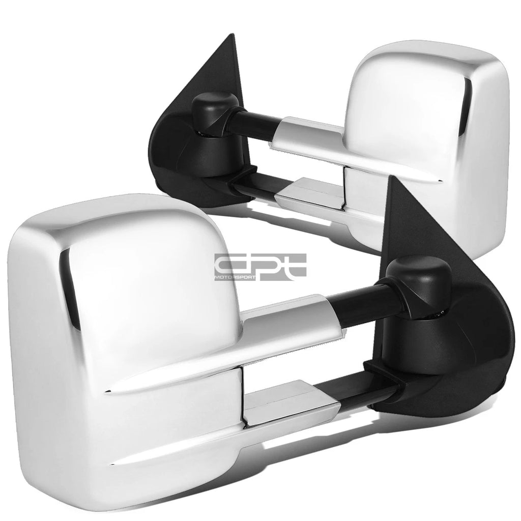 Set of 2 Chrome Power Heated Rear View Towing Mirrors for GM Chevy GMC GMTK2XX (2014–2020)