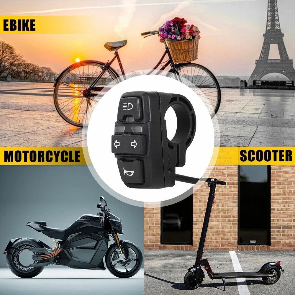 Handlebar Headlight Turn Signal Horn Switch for Motorcycle Scooter (1-3X)