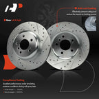 Set of 2 Rear Drilled Brake Rotors for BMW 535i 740i 640i (2011–2016)