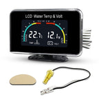 Dual Readout LCD Gauge for Engine Coolant Temp & Battery Voltage (12V 24V)