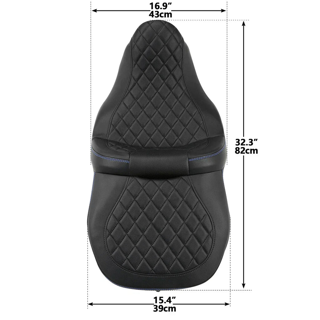 Driver Passenger Seat Backrest Pad for Harley Touring Road Glide (2014-2023)
