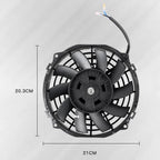 12V Engine Cooling Fan with 80W Motor for Modified Vehicles