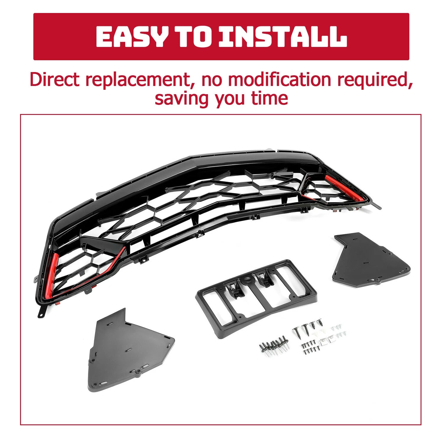 Lower Grille for Chevrolet Camaro SS (2016–2018) Black Red 84040593
