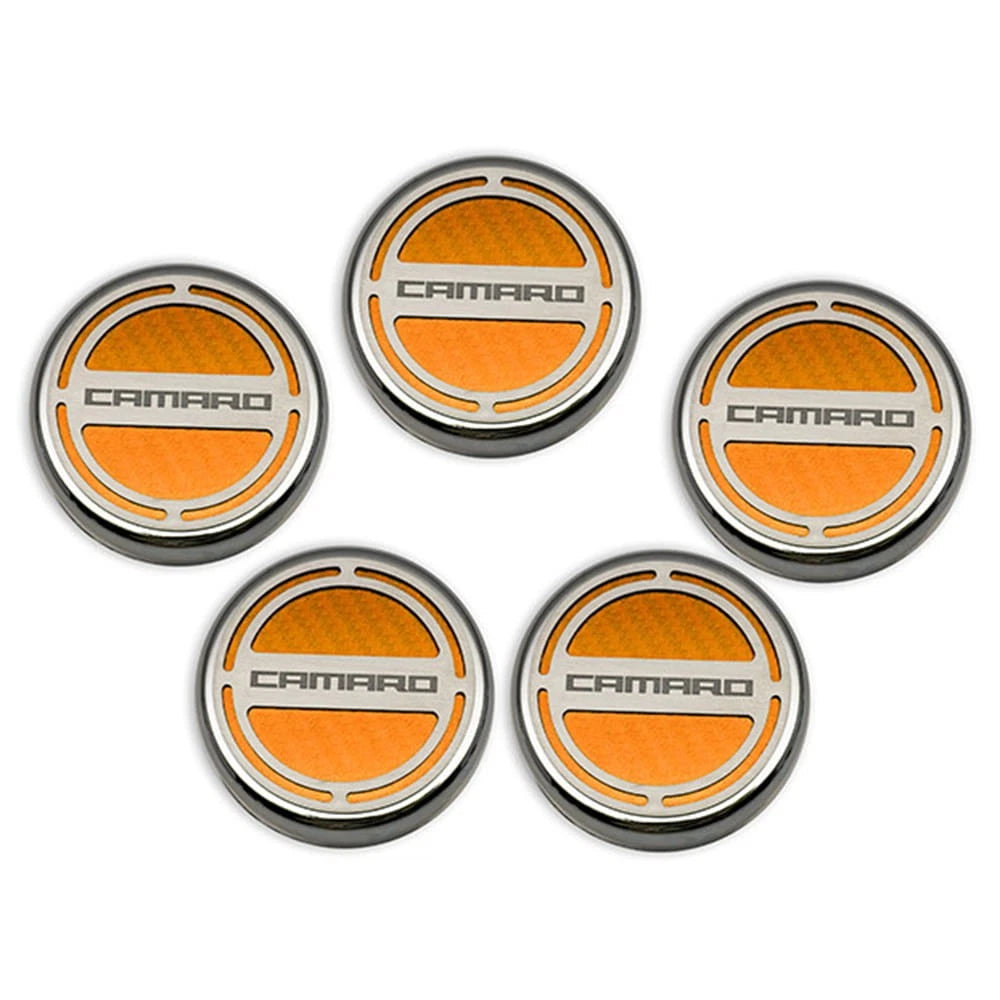 Chrome Cap Covers w Black C-Fiber Inlay for Camaro 2010–2015