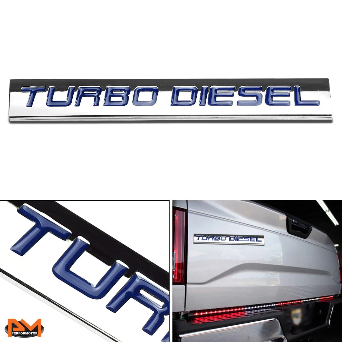 Polished Metal 3D Decal Blue Emblem for Chevrolet Dodge