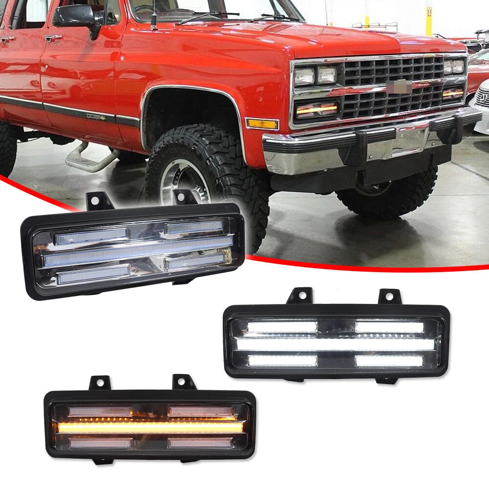 LED Front Turn Signal Lights Kit for Chevy GMC Van Jimmy Pickup Truck