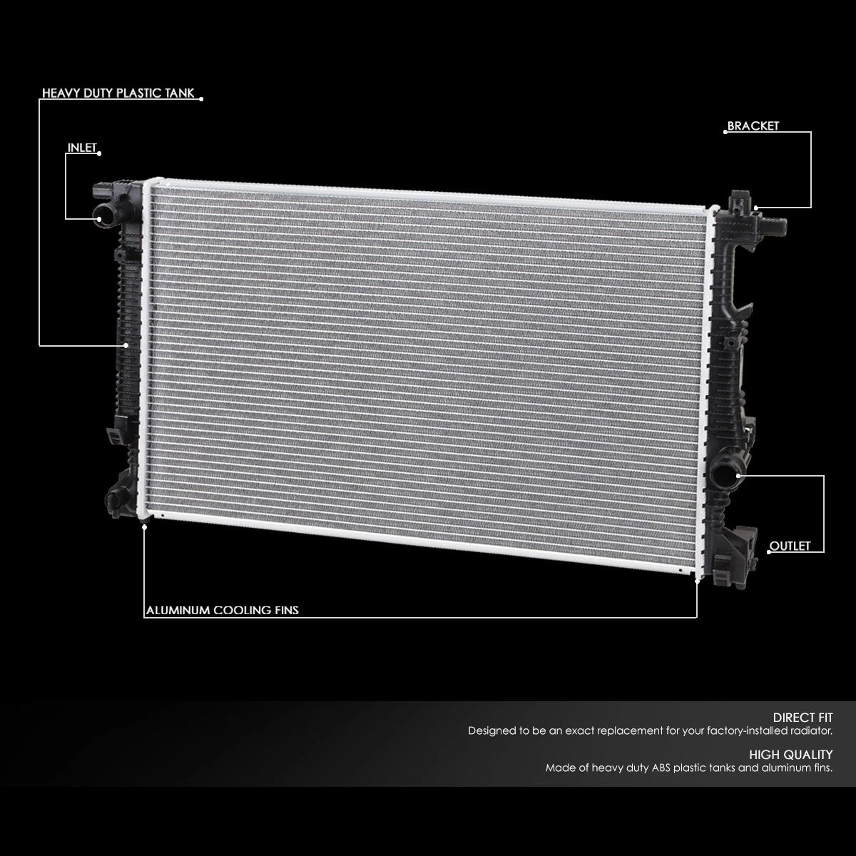 Aluminum Radiator for Dodge Dart 1.4L 2.0L 2.4L (2013–2016) DPI 13323