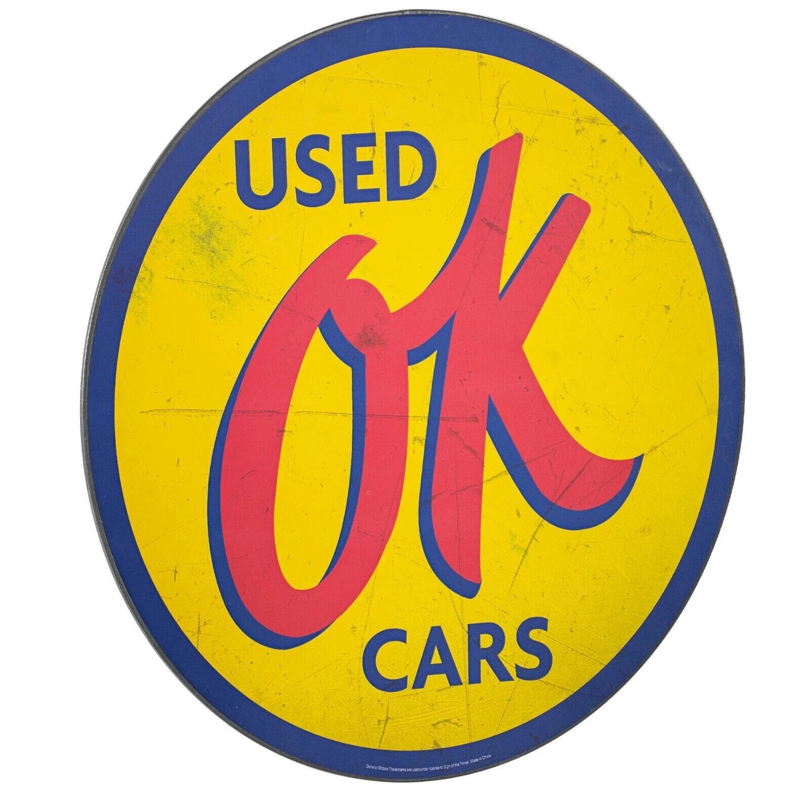 40" Round Metal Sign for Chevrolet (Used Cars)