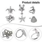 Napkin Rings with Marine Creatures for Table Decor