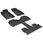 Set of 3 Row Floor Mats for Toyota Highlander (2014–2019) TPE Rubber All Weather